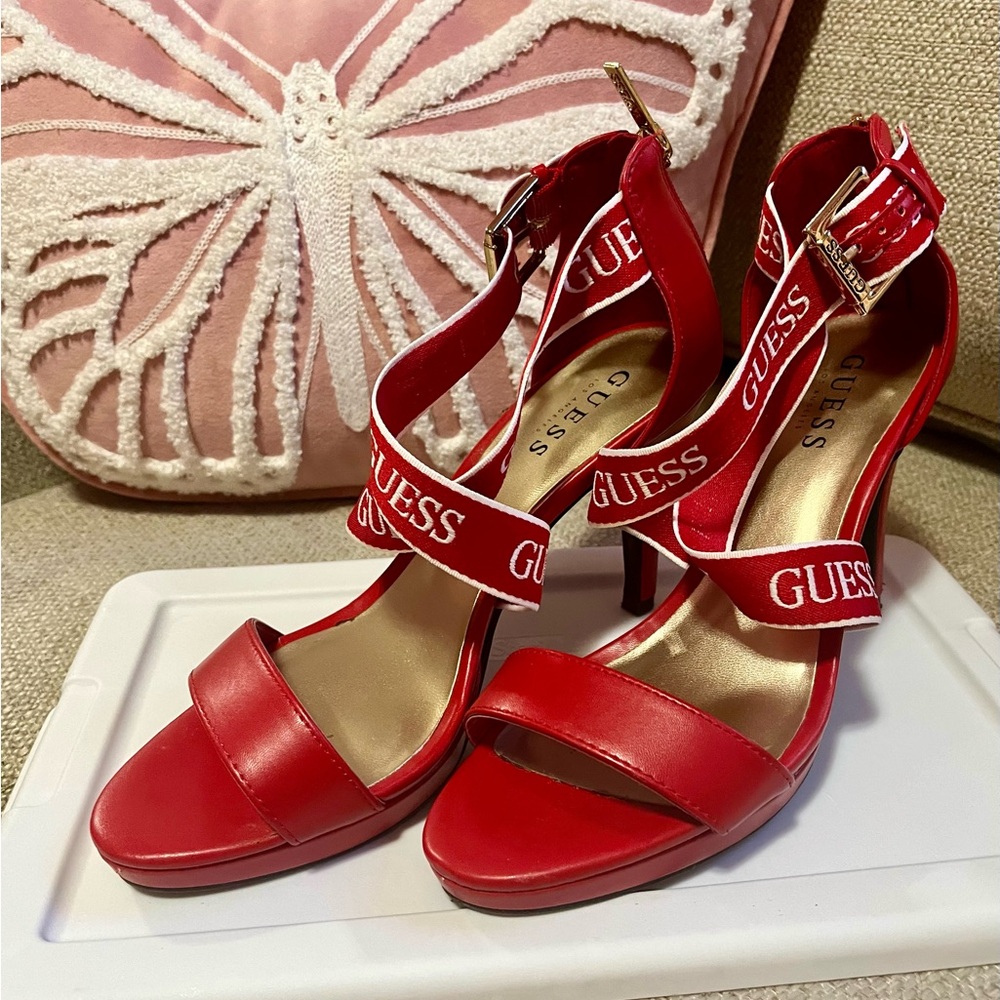 Guess sandals 8.5 red high heels